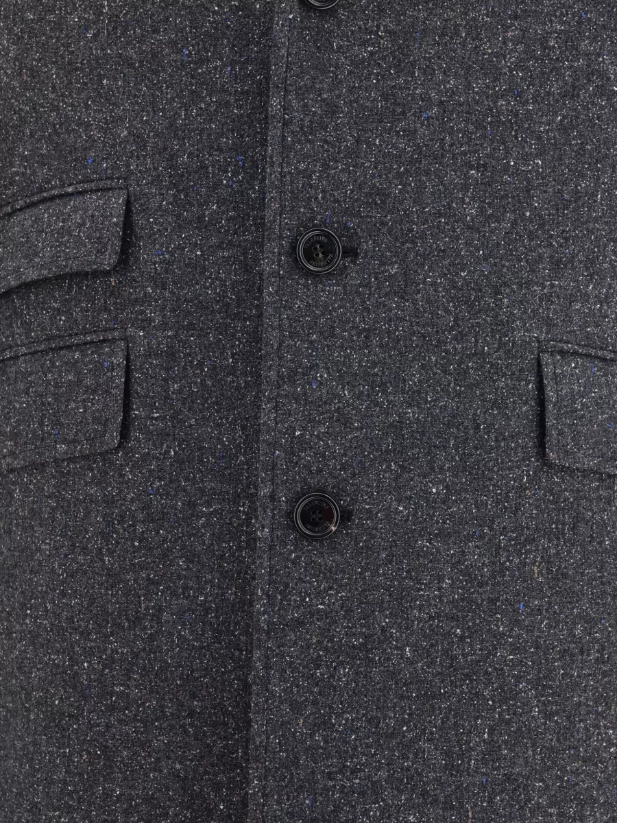 Valentino Wool Silk Long Oversized Single-Breasted Coat