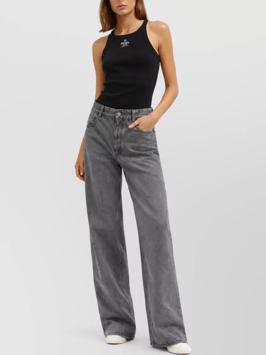 Fendi Embroidered Logo Top