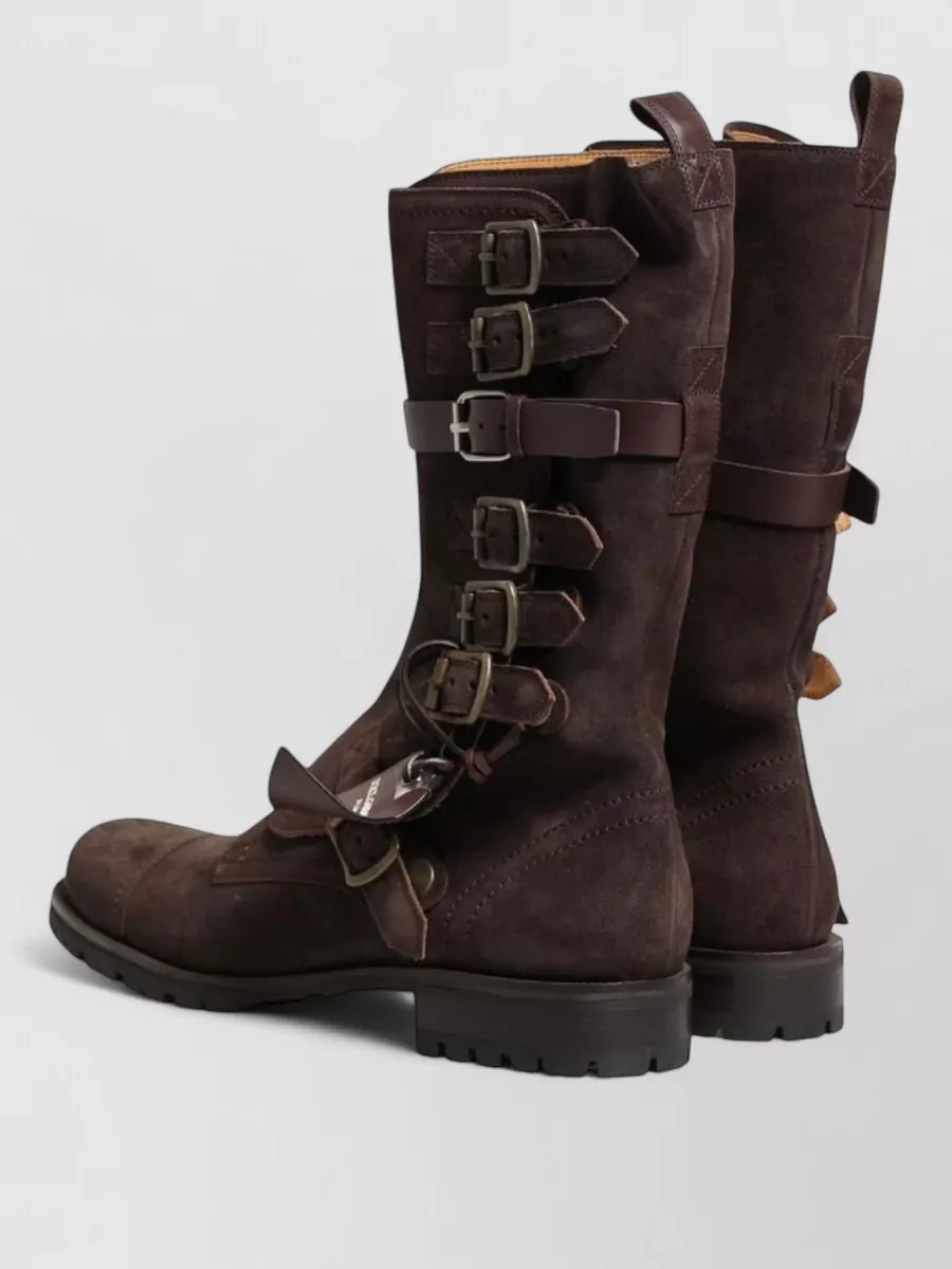 Dolce&Gabbana Suede Leather Combat Ankle Boots