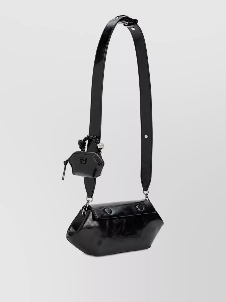 Ganni na leather shoulder bag
