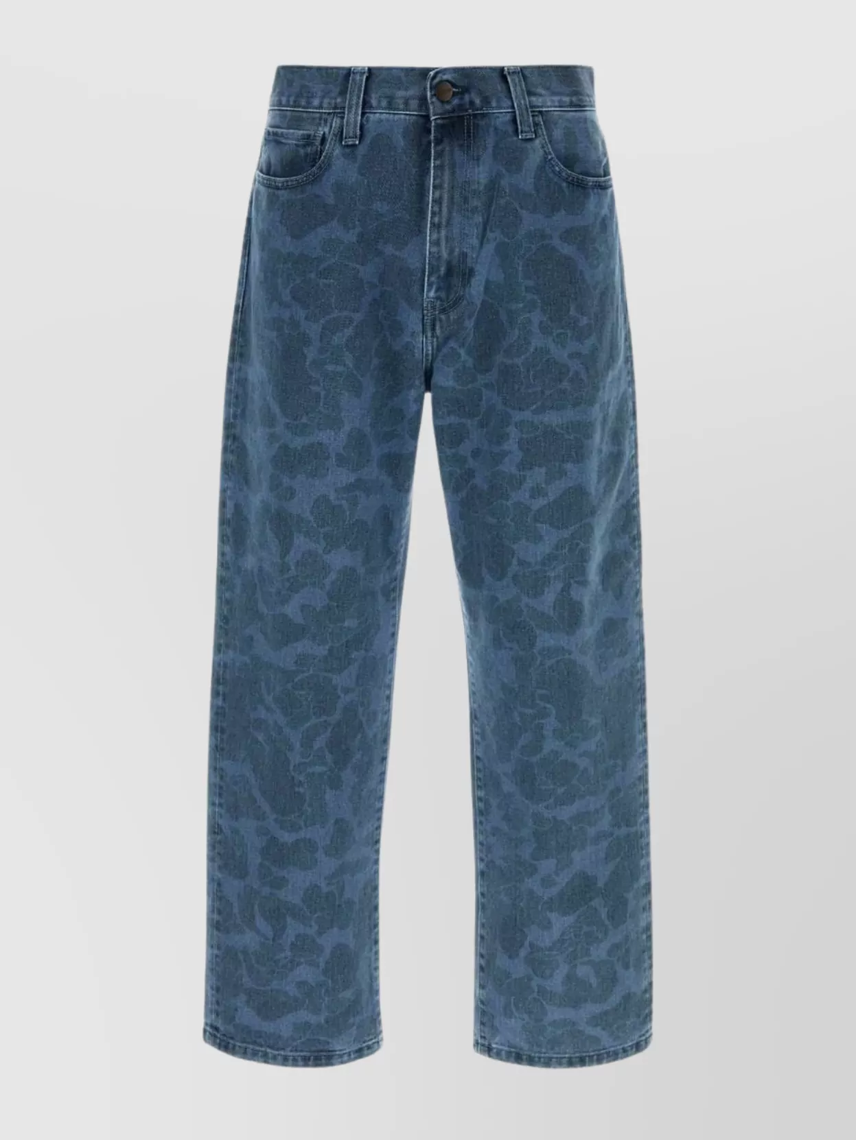 Carhartt Denim Duck Landon Trousers Five Pocket Design In Blue