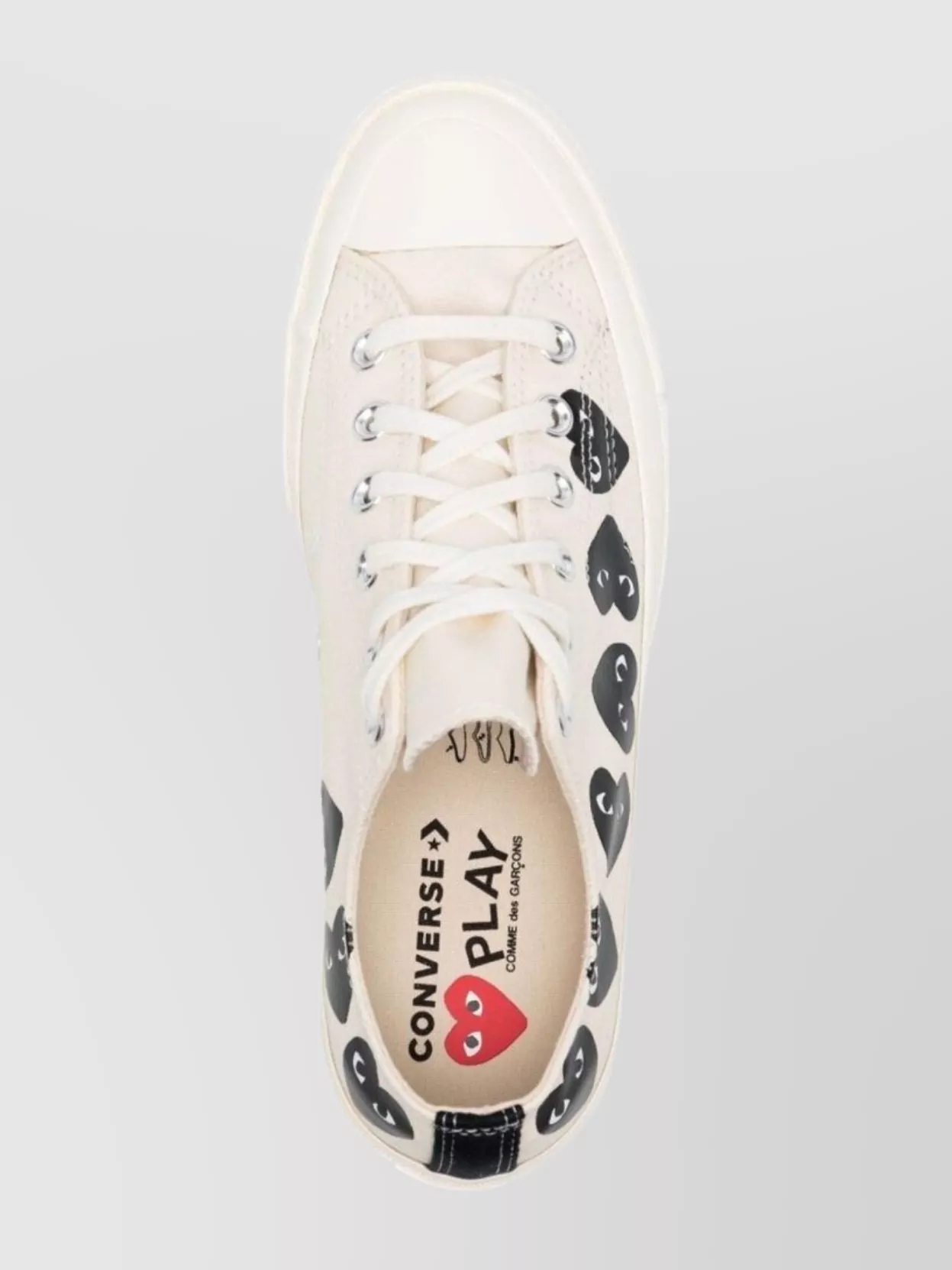 Comme Des Garçons Play Heart Patterned Canvas Sneakers
