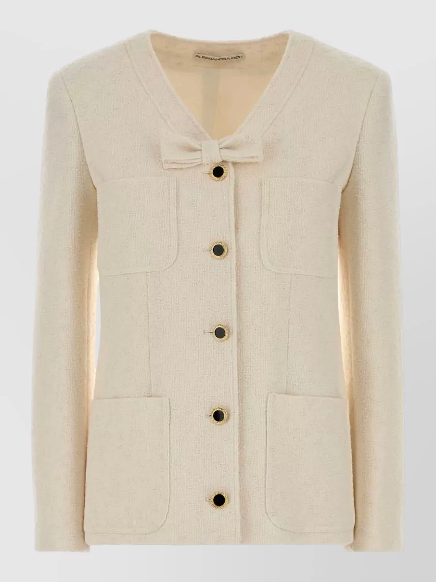 Alessandra Rich bouclé single-breasted coat