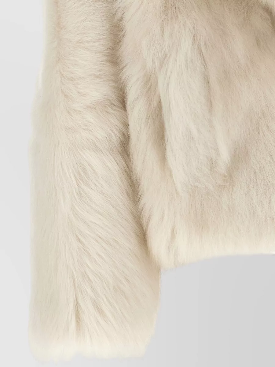 Blancha Shearling Cropped Shawl Collar Coat