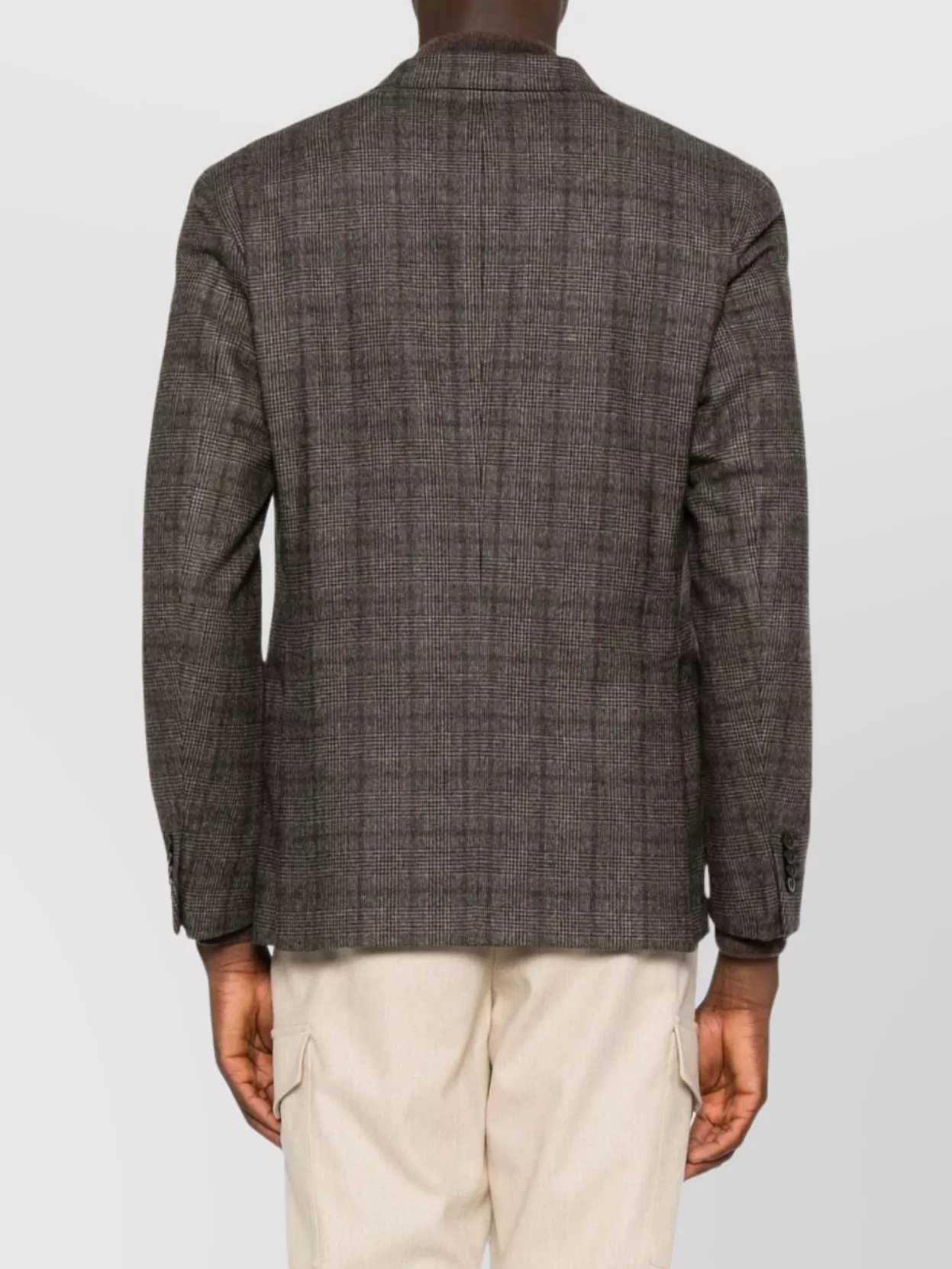 Boglioli Double-Breasted Wool Blend Check Blazer