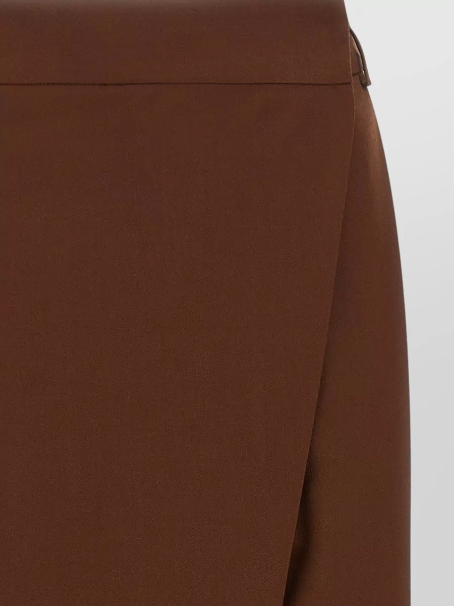 Alberto Biani Wool Asymmetric Wrap Cropped Wide-Leg Trousers