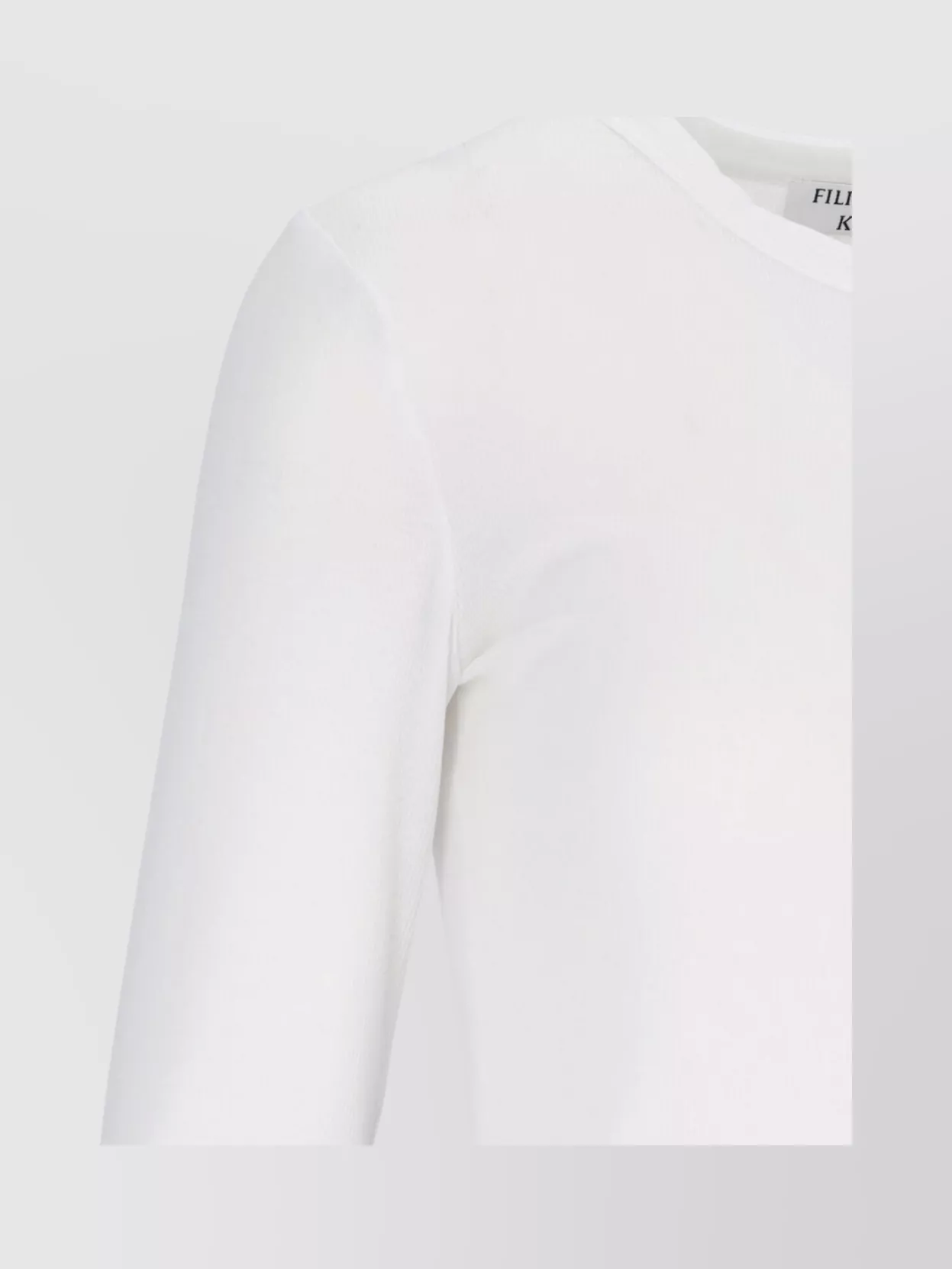 Shop Filippa K Ribbed Texture Round Neck Long Sleeves In White