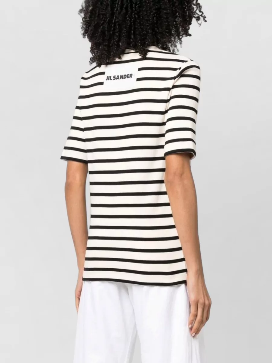 Jil Sander Plus Striped Fine-Ribbed Cotton Crew-Neck T-Shirt
