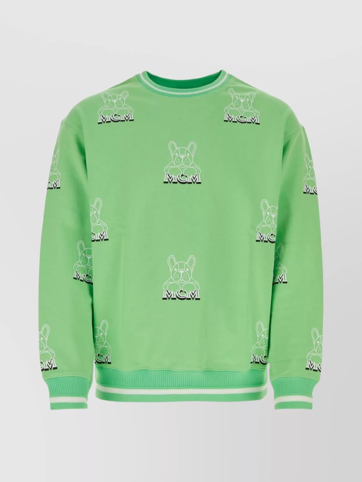 Mcm Crew Neck Printed Sweater In Green