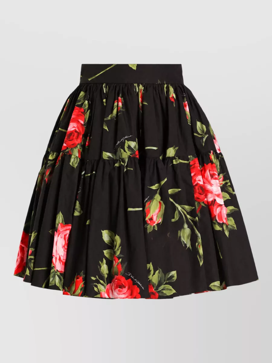 Dolce&Gabbana Floral-Print Cotton Mini Skirt