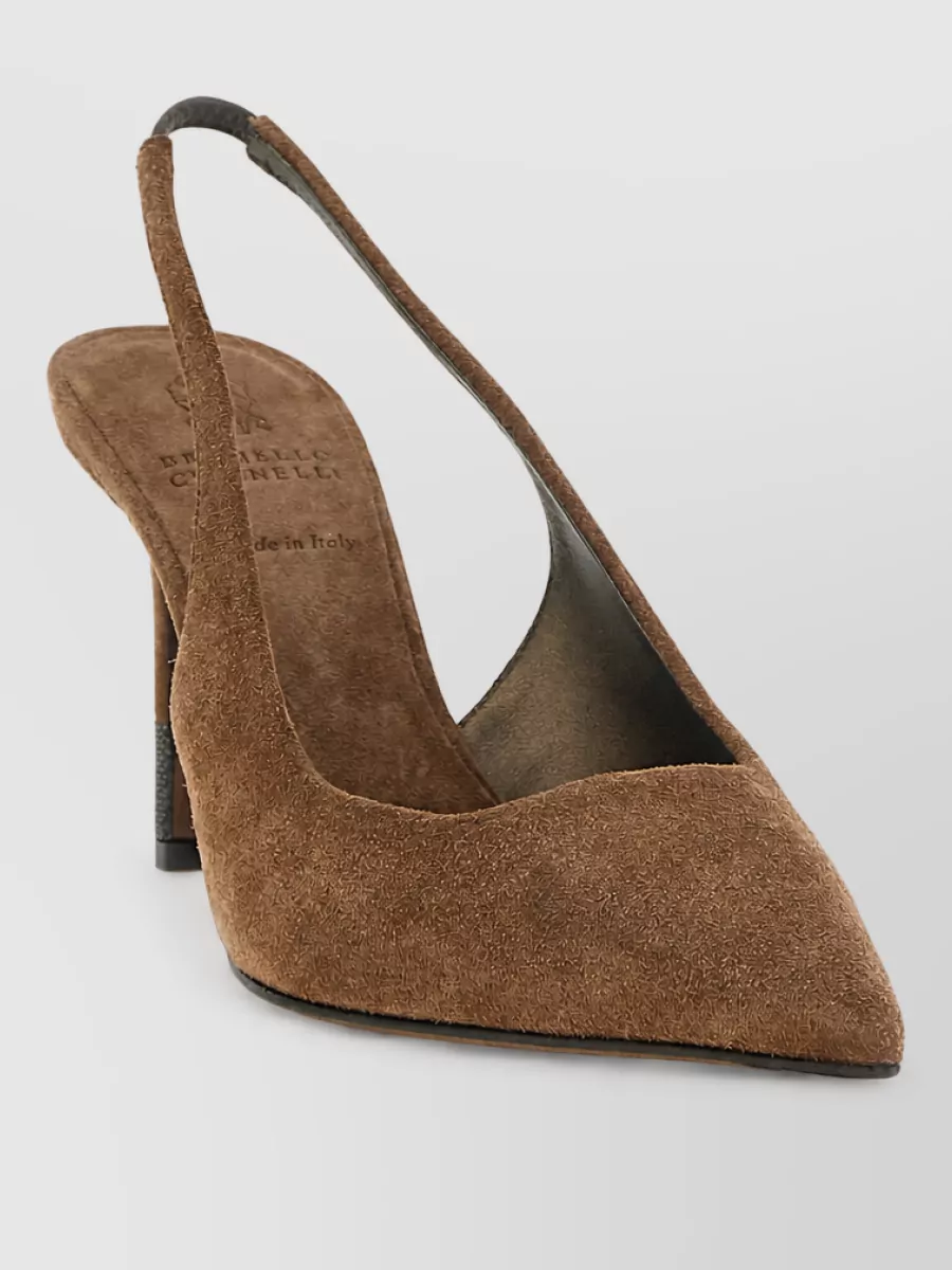 Brunello Cucinelli Suede Slingback Mules