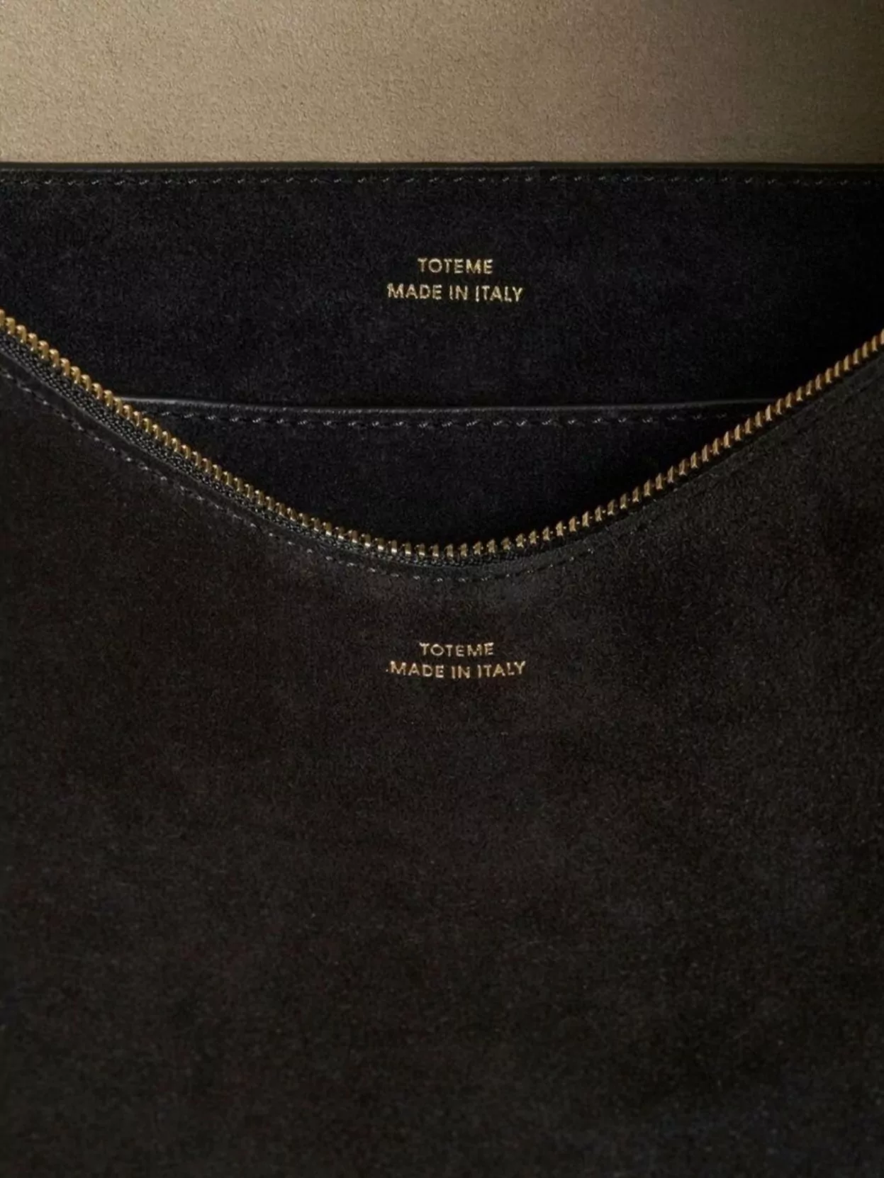 Totême Suede Leather Shoulder Bag With Detachable Handle