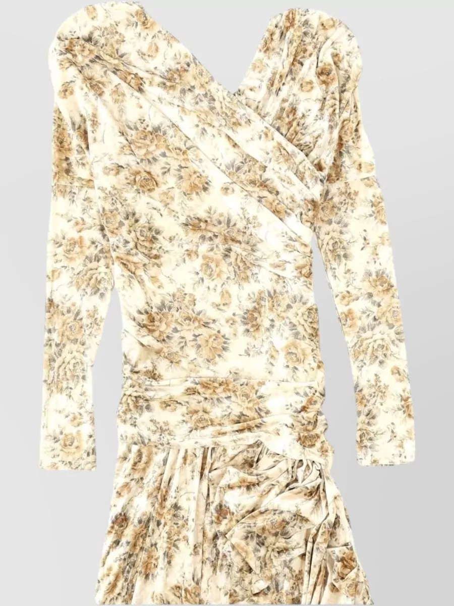 Ganni Printed Velvet Midi Dress