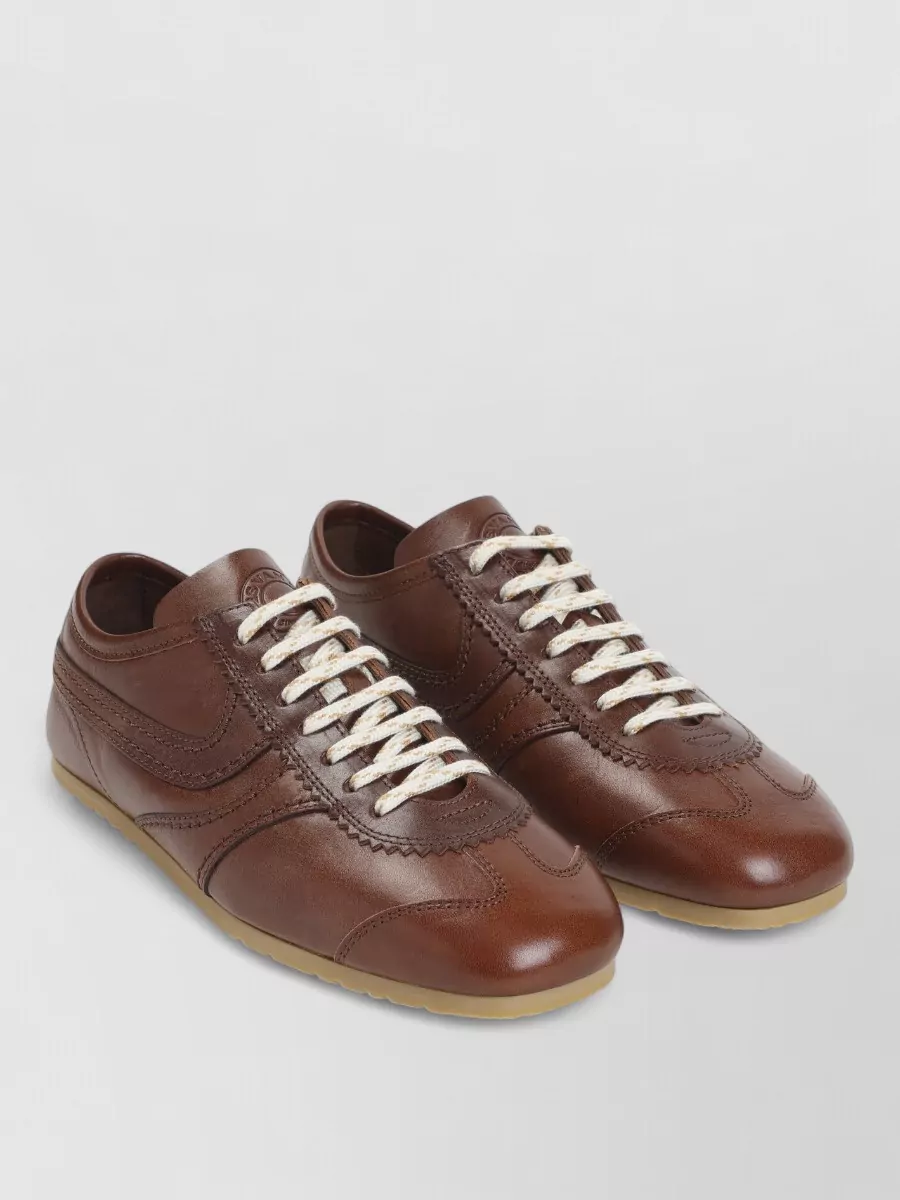 Dries Van Noten leather lace-up sneakers