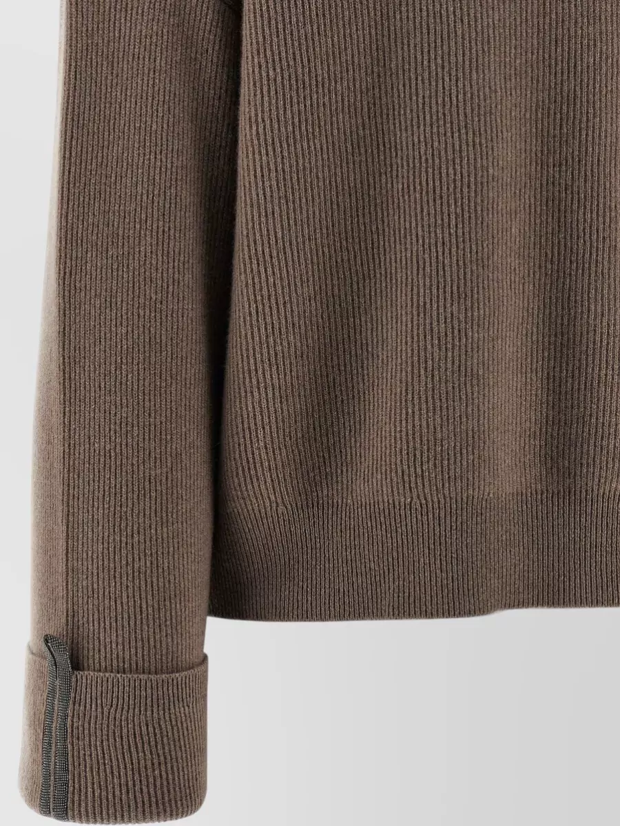 Brunello Cucinelli Cashmere Knit Sweater Relaxed Fit Cuffs