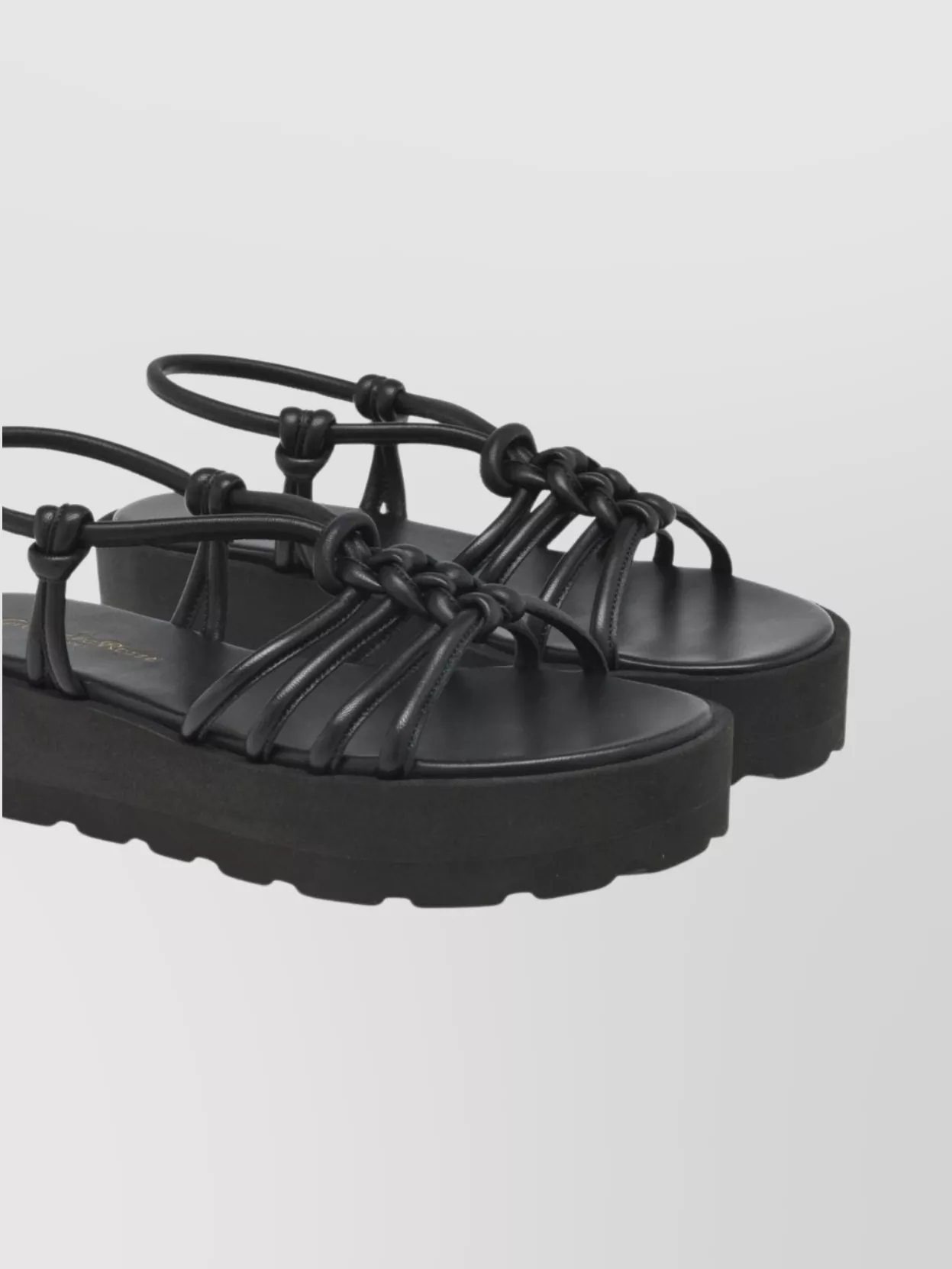 Gianvito Rossi Strappy Open Toe Sandals With Flatform Sole In Black