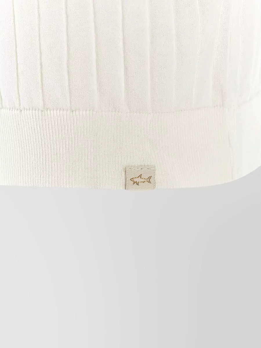 Paul & Shark Polo Collar Ribbed Texture Short Sleeves