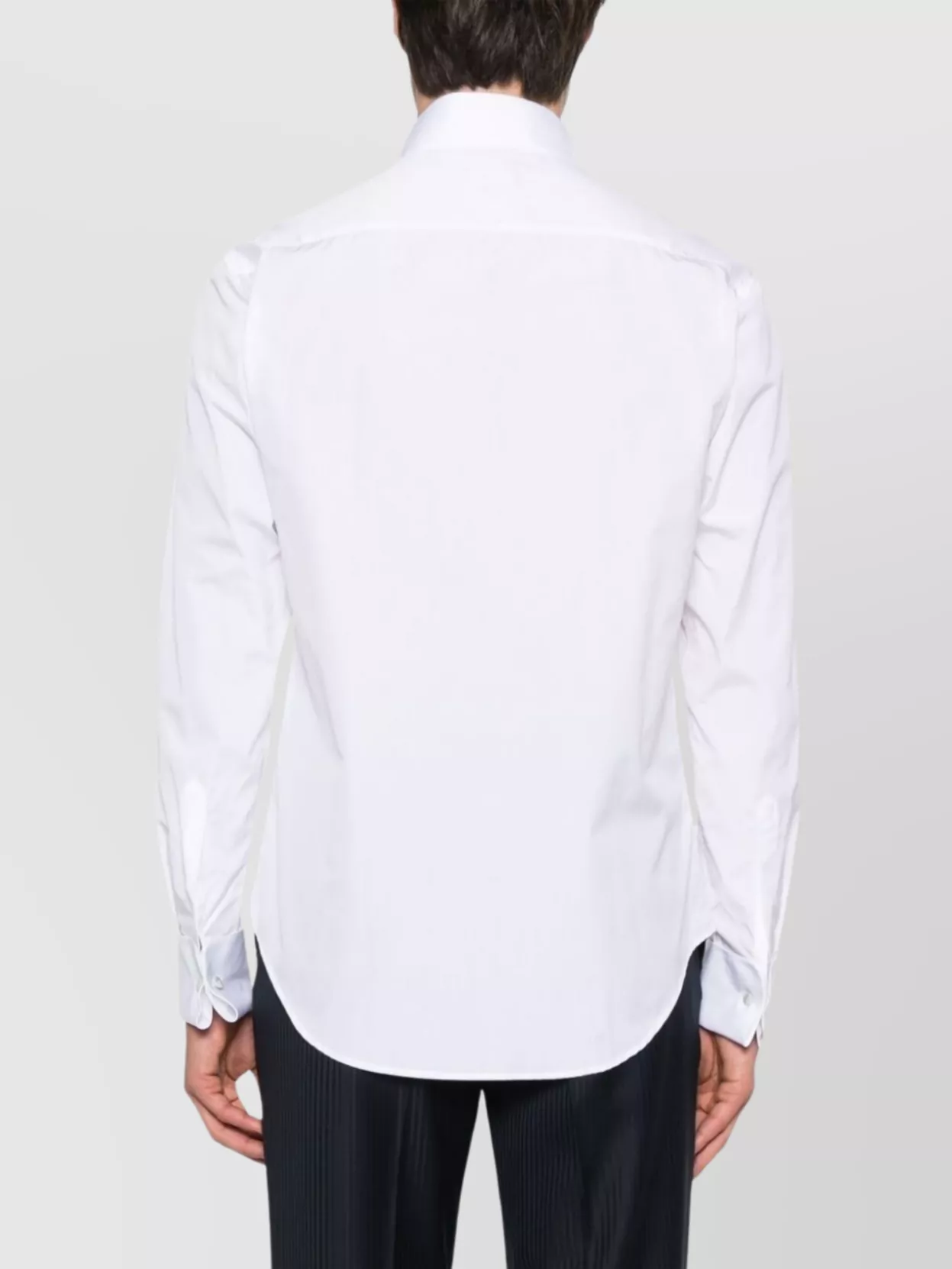 Emporio Armani Cotton Wingtip Collar Long-Sleeve Shirt