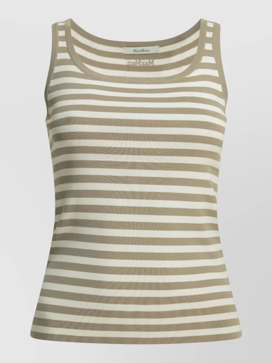 Max Mara Striped fitted tank top