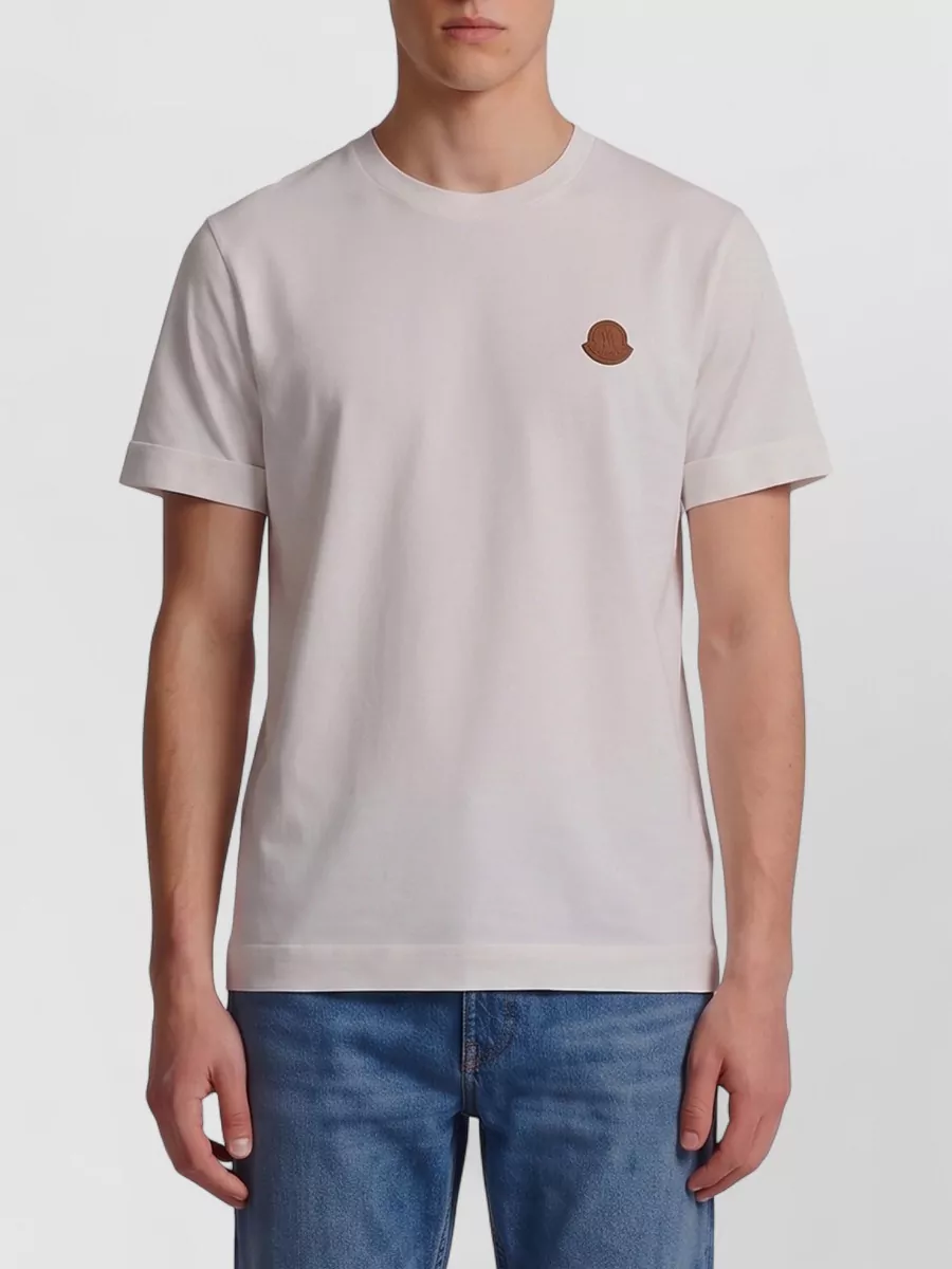 Moncler cotton ribbed crew neck short sleeve t-shirt