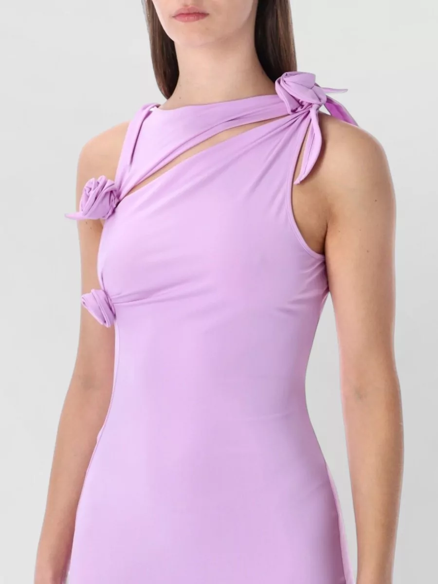 Coperni Gown Asymmetric Neckline Bow Detail Slit