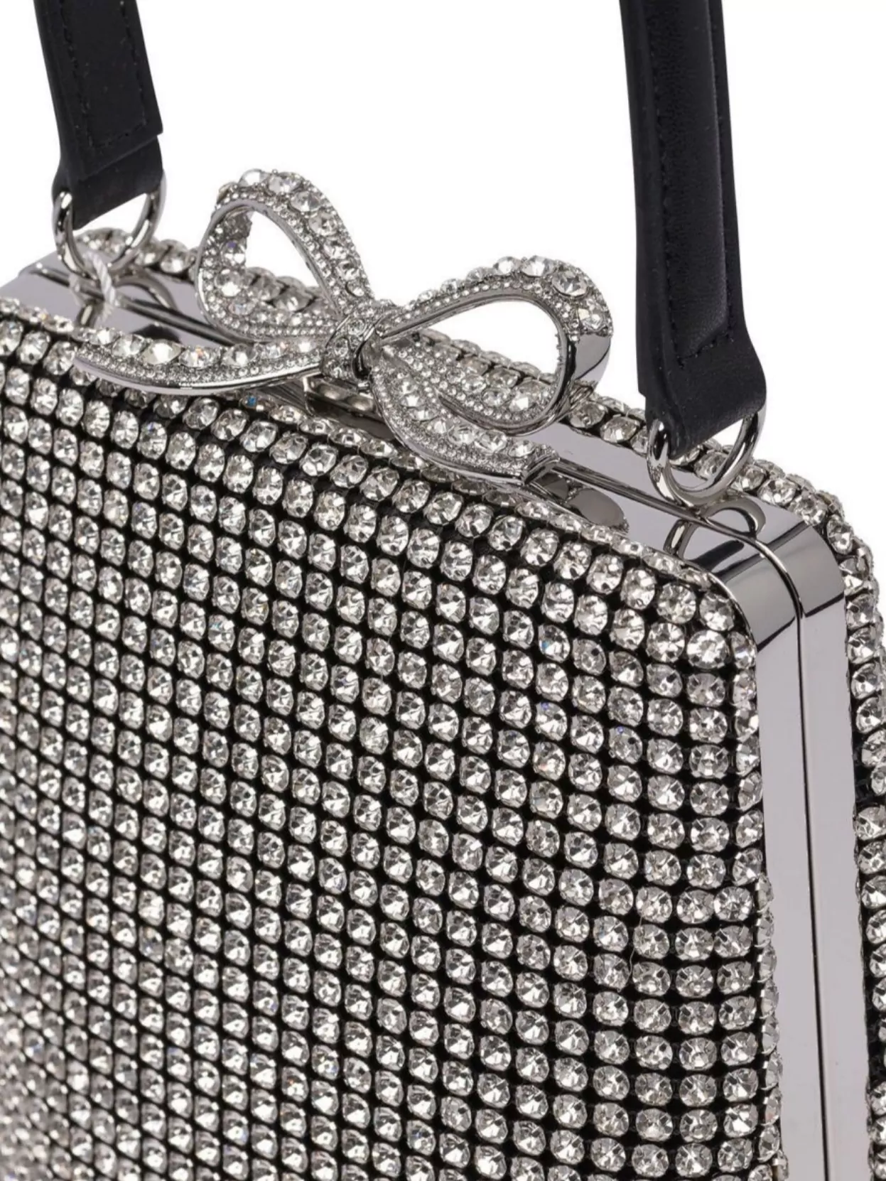 SELF-PORTRAIT BOW AND RHINESTONE TOTE BAG