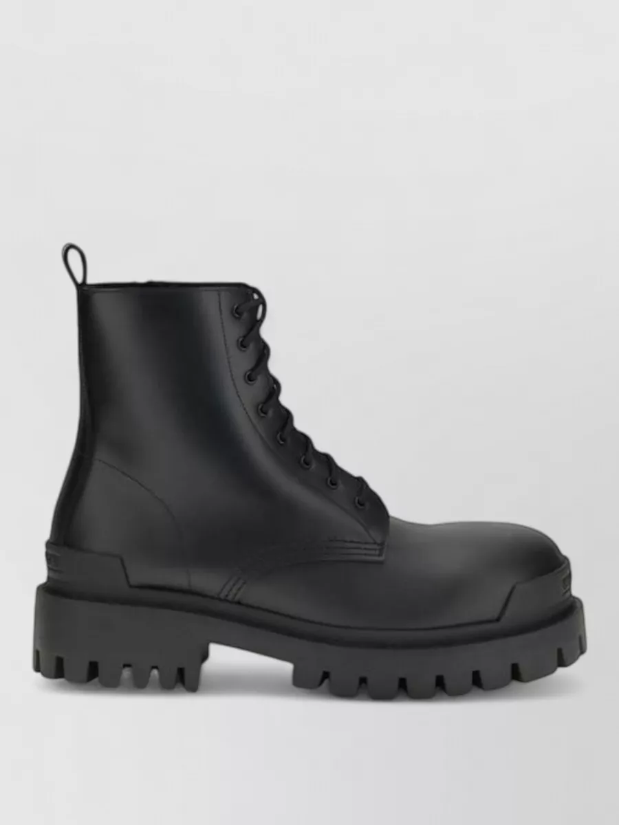 Balenciaga Calf Leather Lace-Up Boots