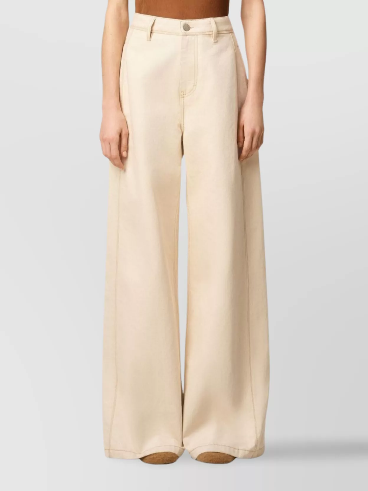 Ami Paris Oversized Denim Trousers Wide Leg Design