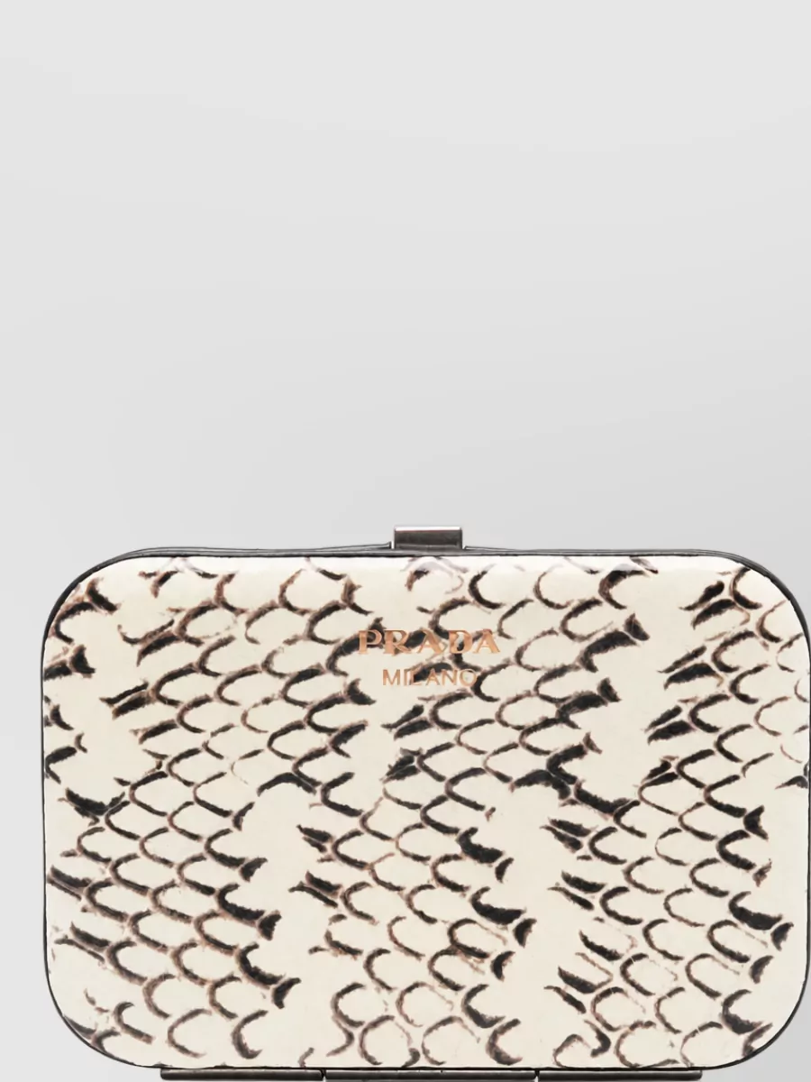 Prada snakeskin effect leather card holder