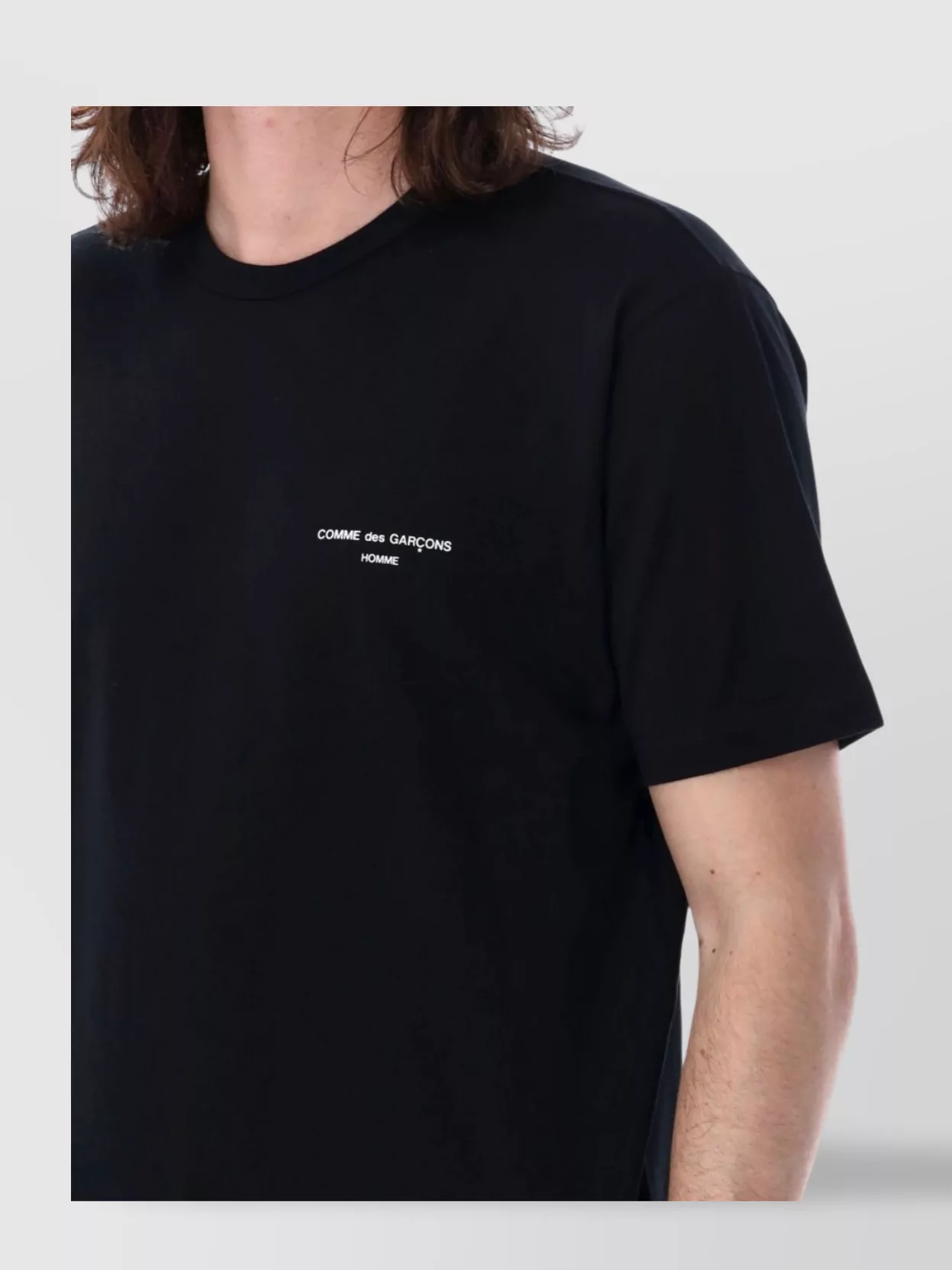 Comme Des Garçons Homme Regular Fit Logo T-Shirt With Ribbed Neck