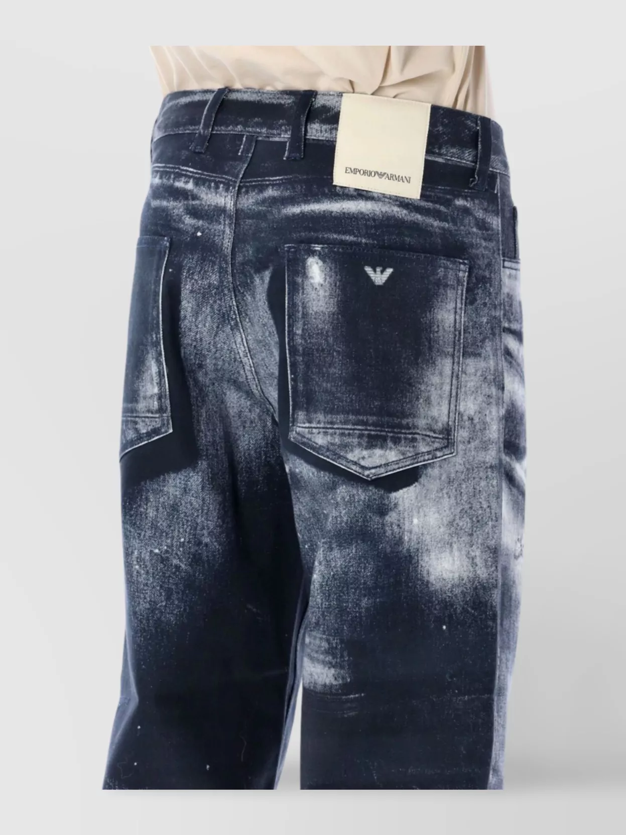 Emporio Armani Casual Wide Fit Trousers Print