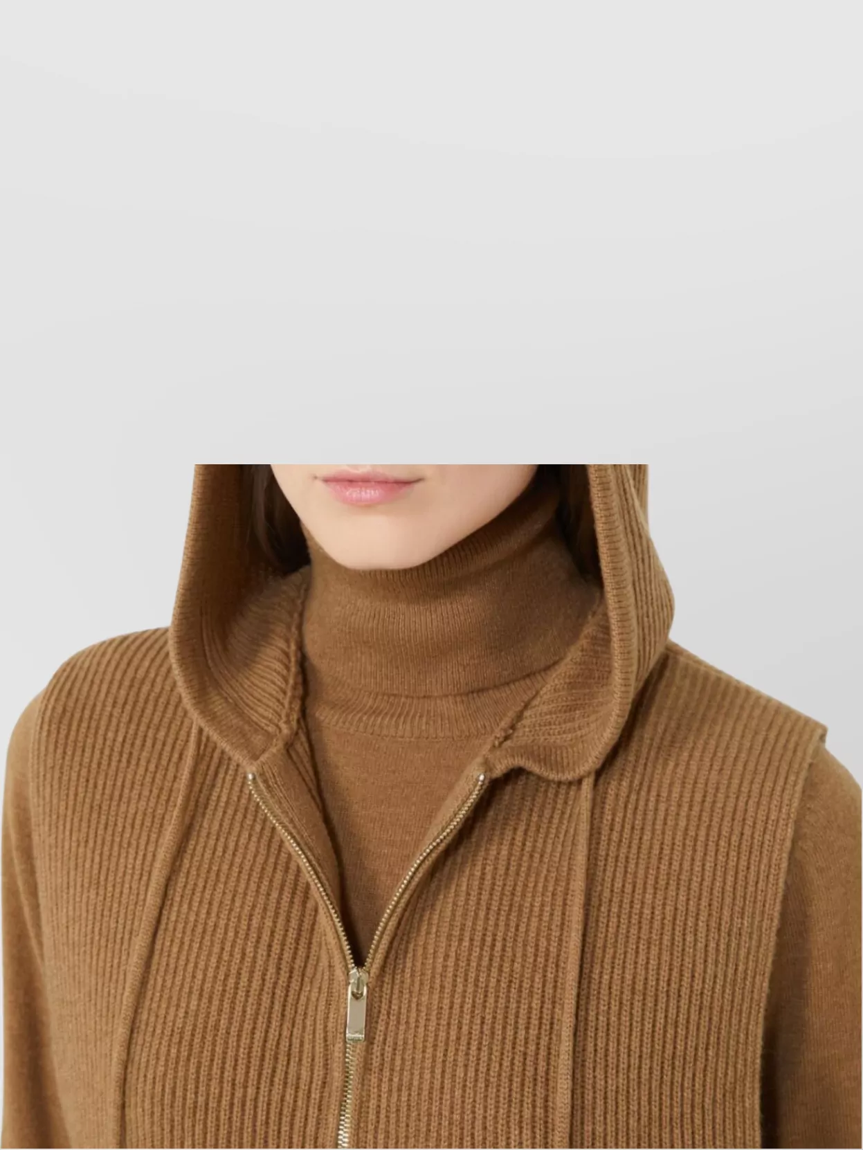 S Max Mara Cashmere Wool Hooded Knitted Vest