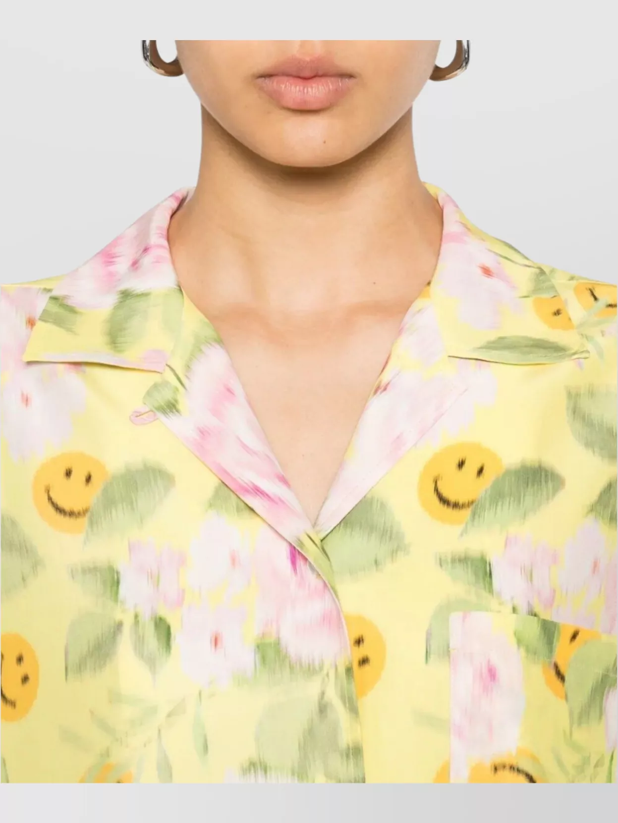 Moschino Floral Lapel Pleated Shirt