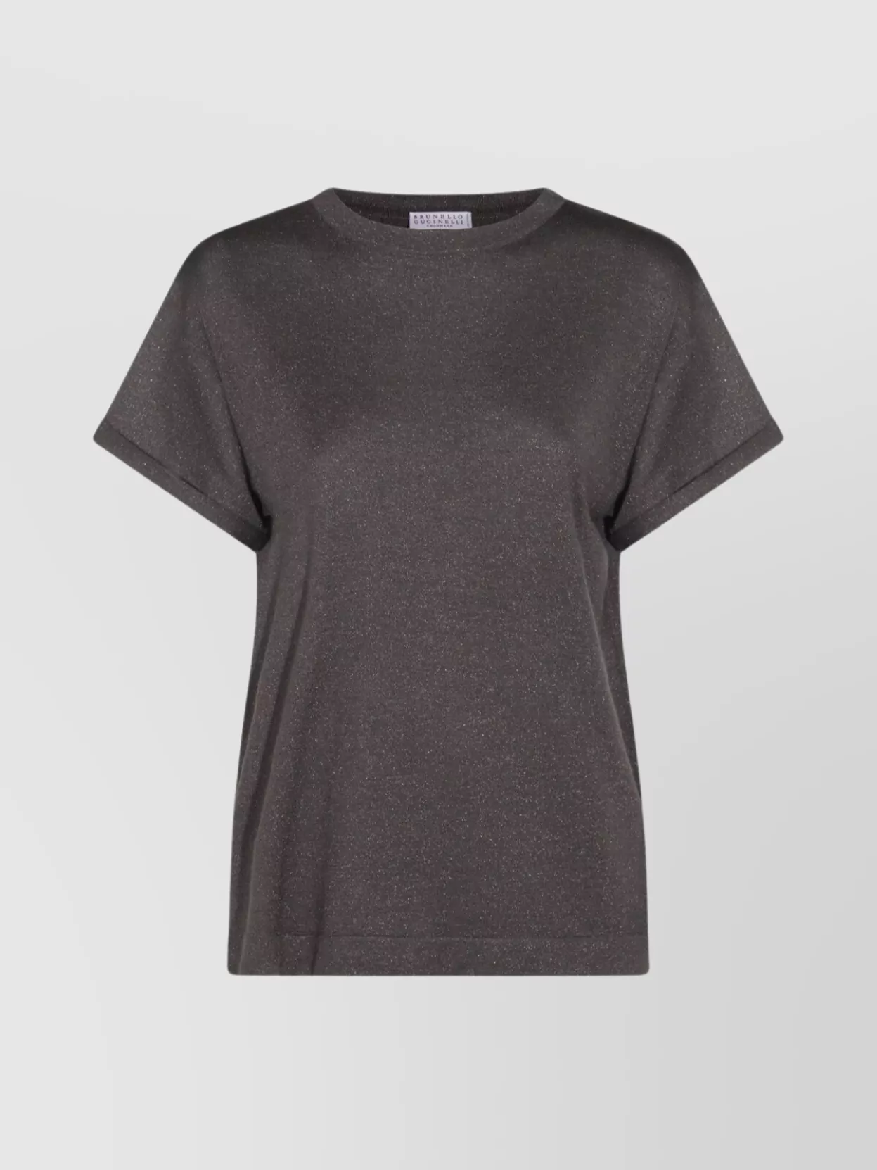 Brunello Cucinelli Short Sleeve Crewneck Sparkling Finish In Blue