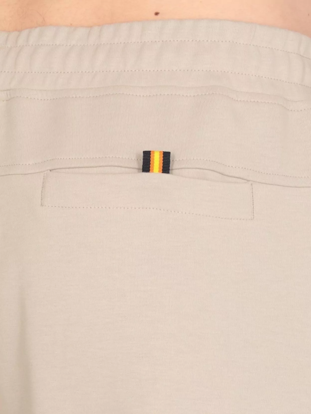 K-way Straight Leg Cotton Trousers With Elastic Waistband In Neutral