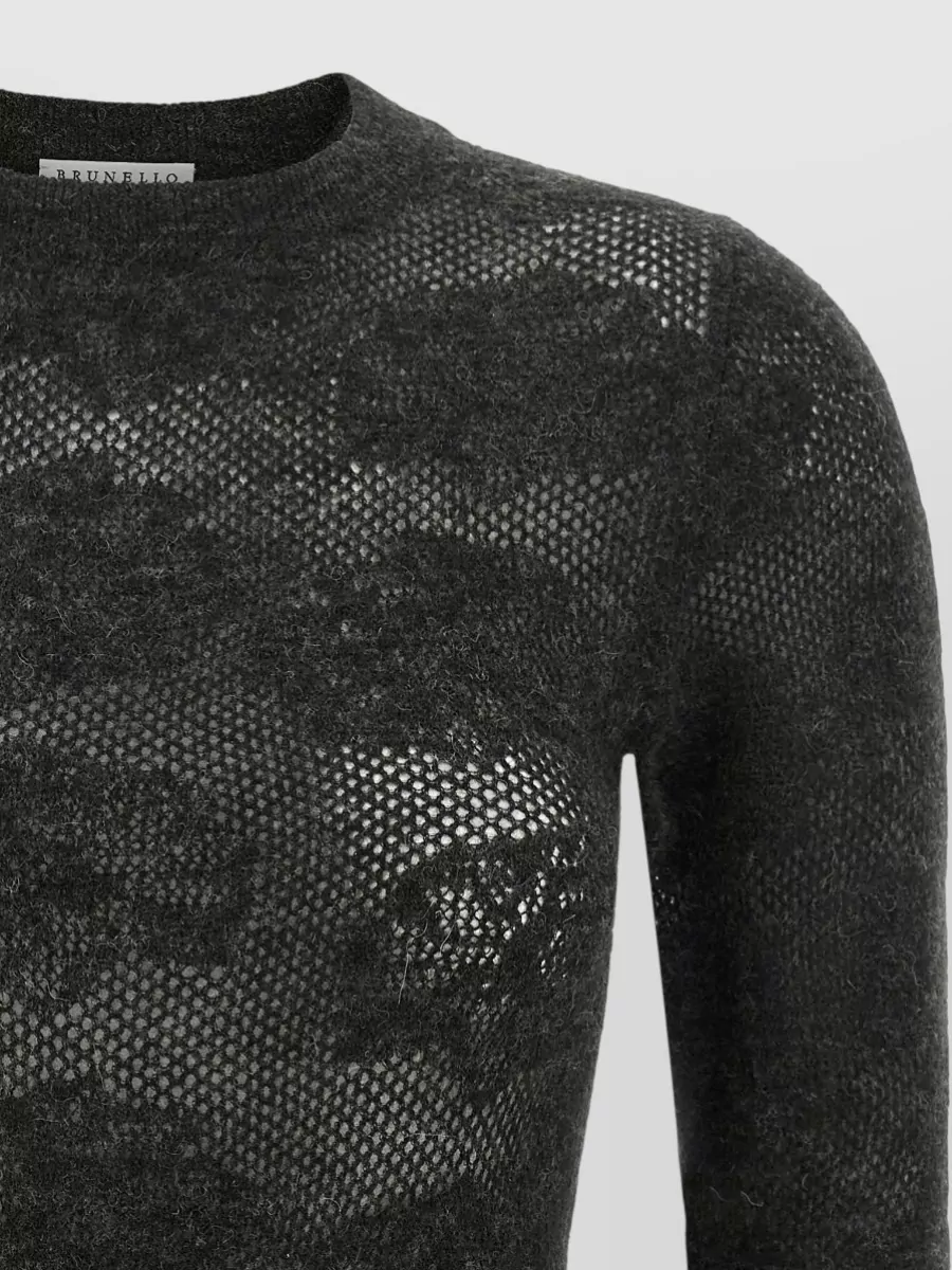 Brunello Cucinelli Silk Blend Slim-Fit Crew-Neck Long-Sleeve Sweater