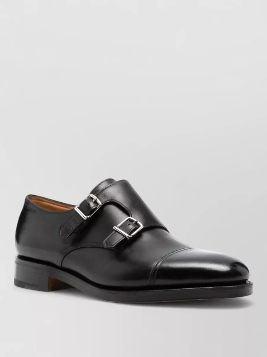 John Lobb leather double monk strap shoes