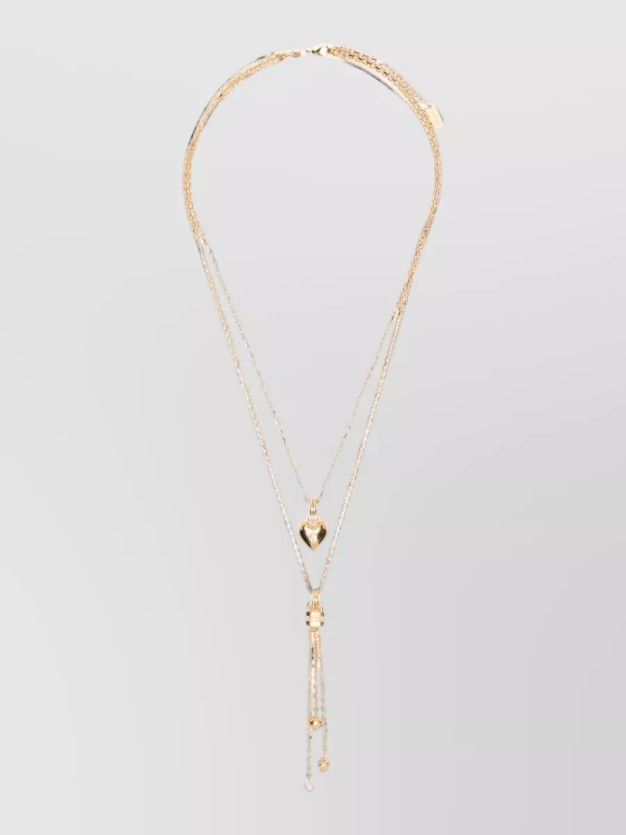 Chloé brass multi-chain necklace