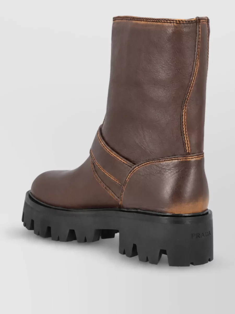 Prada Leather Ankle Boots