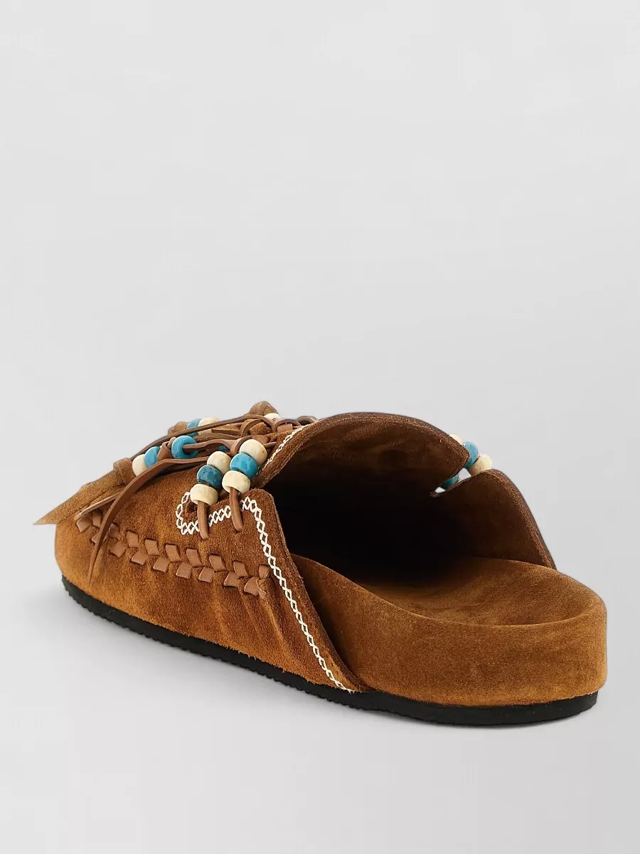 Alanui Leather Embroidered Mules