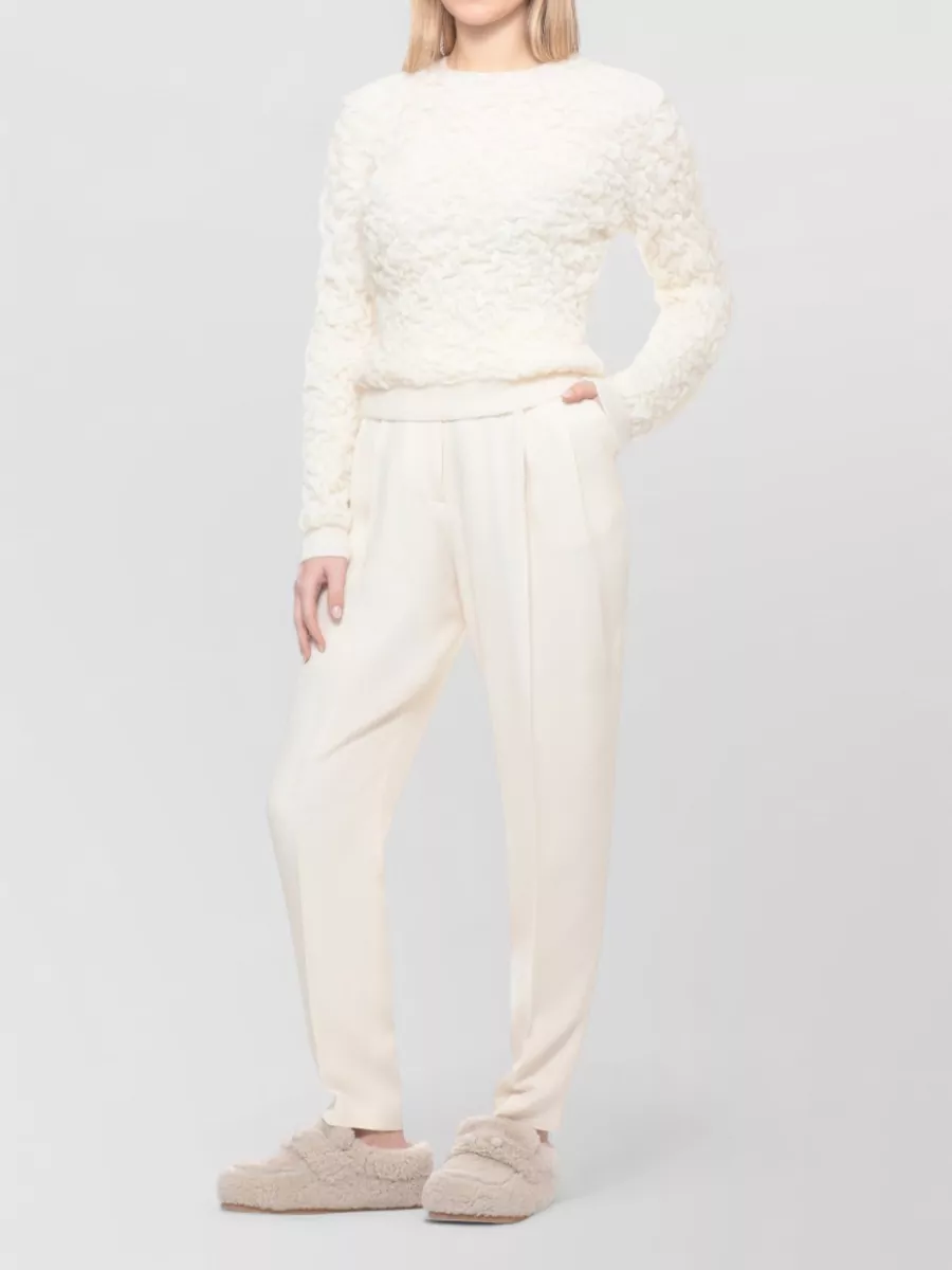 Fabiana Filippi Wool Blend Textured Crew Neck Sweater