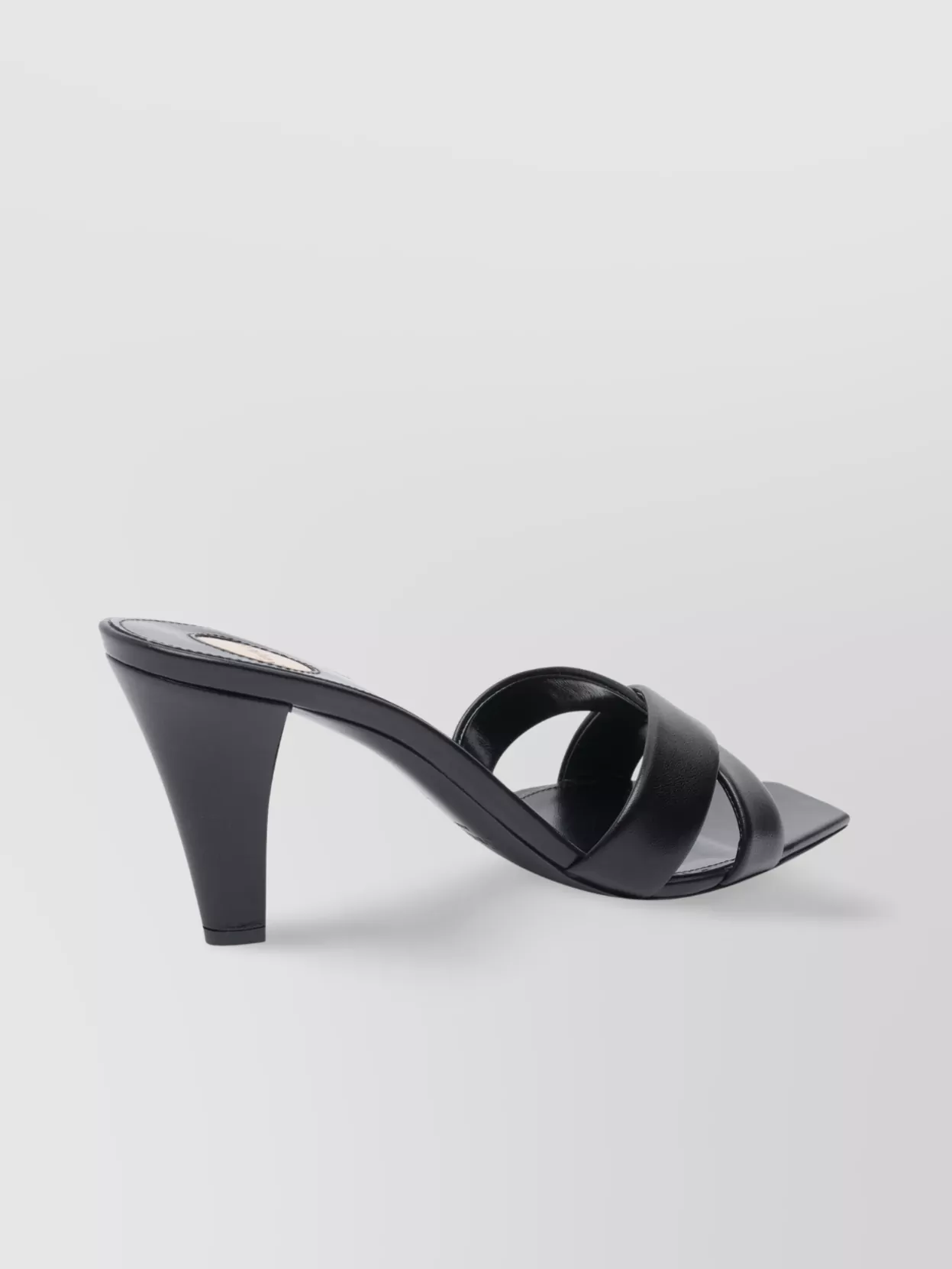SAINT LAURENT JILL MULES WITH SQUARE TOE AND CROSS STRAP DESIGN 