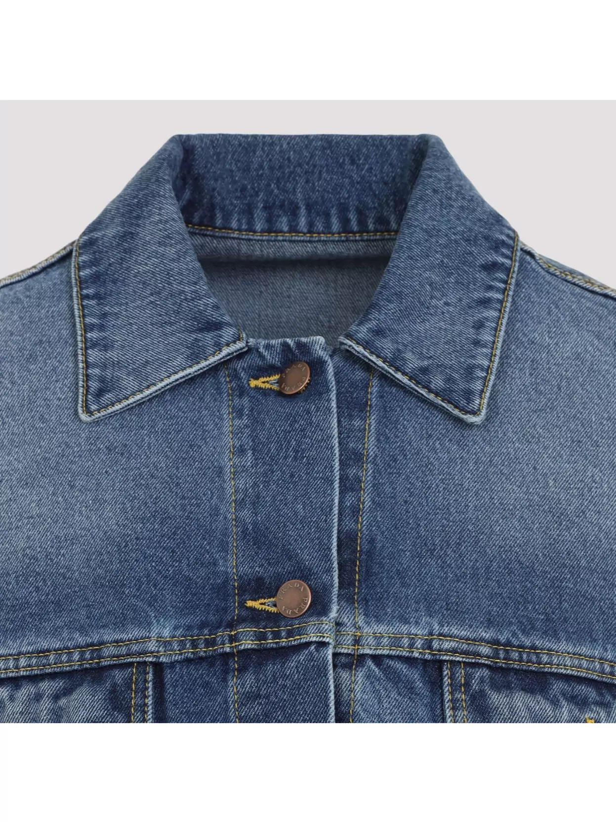 Prada Denim cropped jacket flap pockets | The Fashion Square Prada Denim cropped jacket flap pockets | The Fashion Square