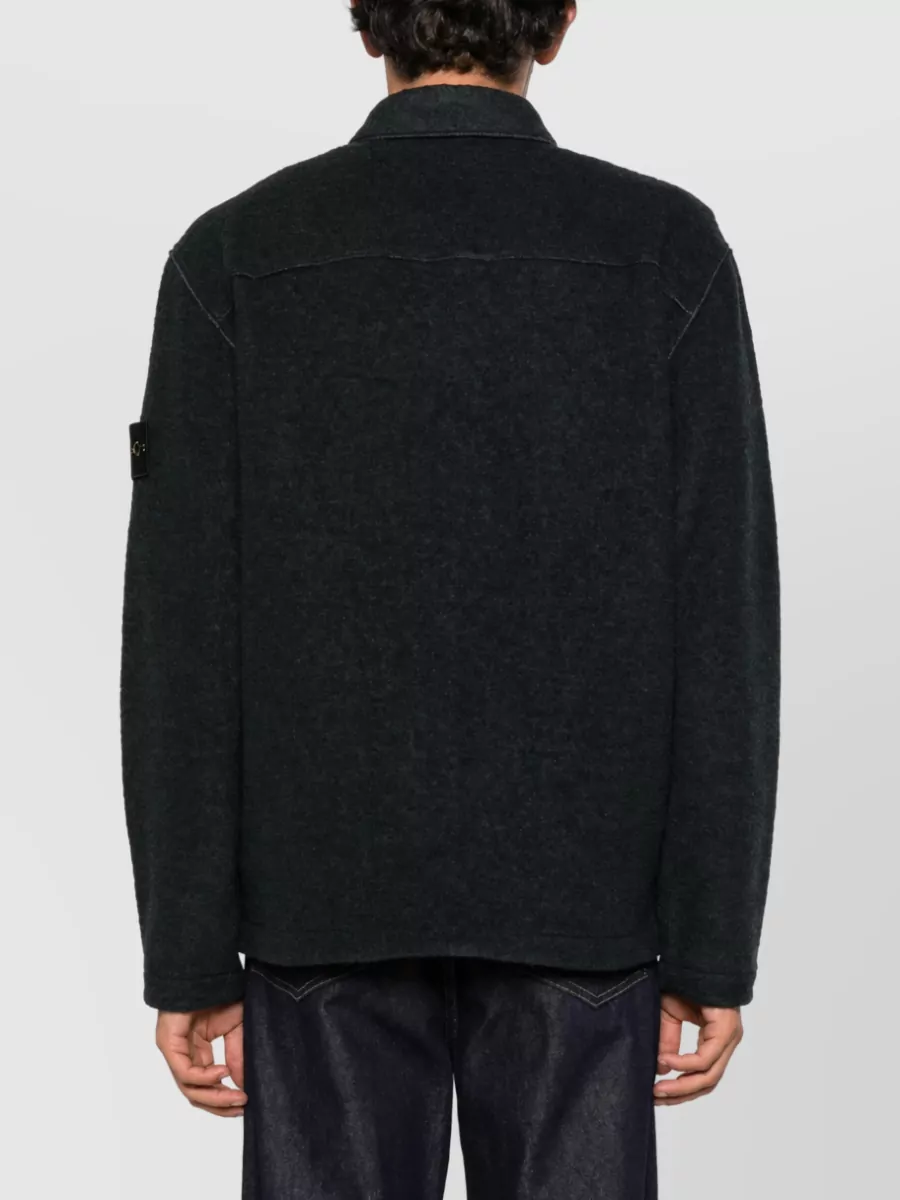 Stone Island Wool-Blend Long-Sleeve Shirt Jacket