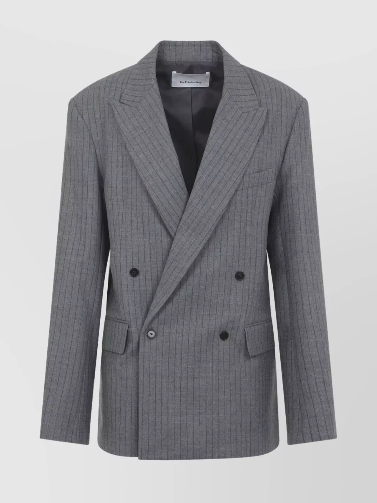 The Frankie Shop Double Breasted Blazer Pinstripes