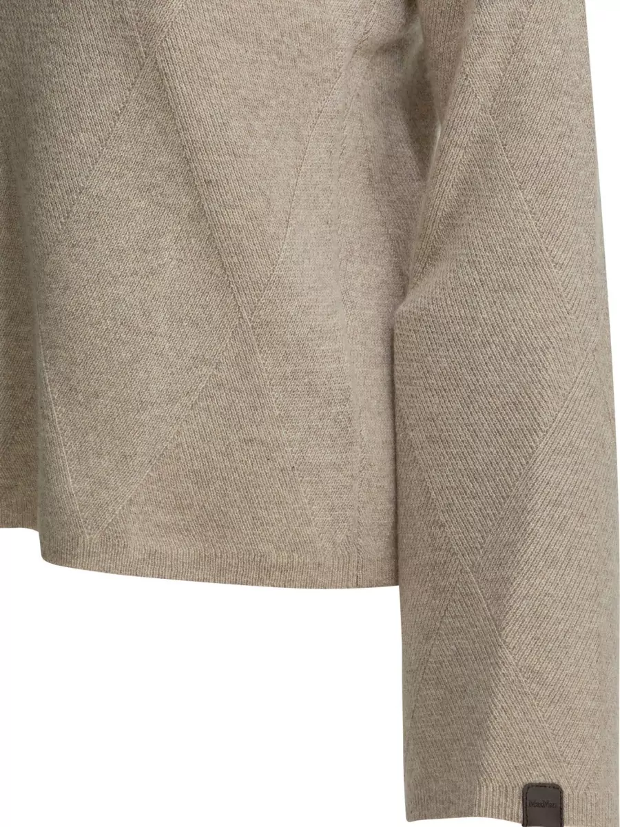 Max Mara Cashmere Crewneck Sweater Long Sleeves Pattern
