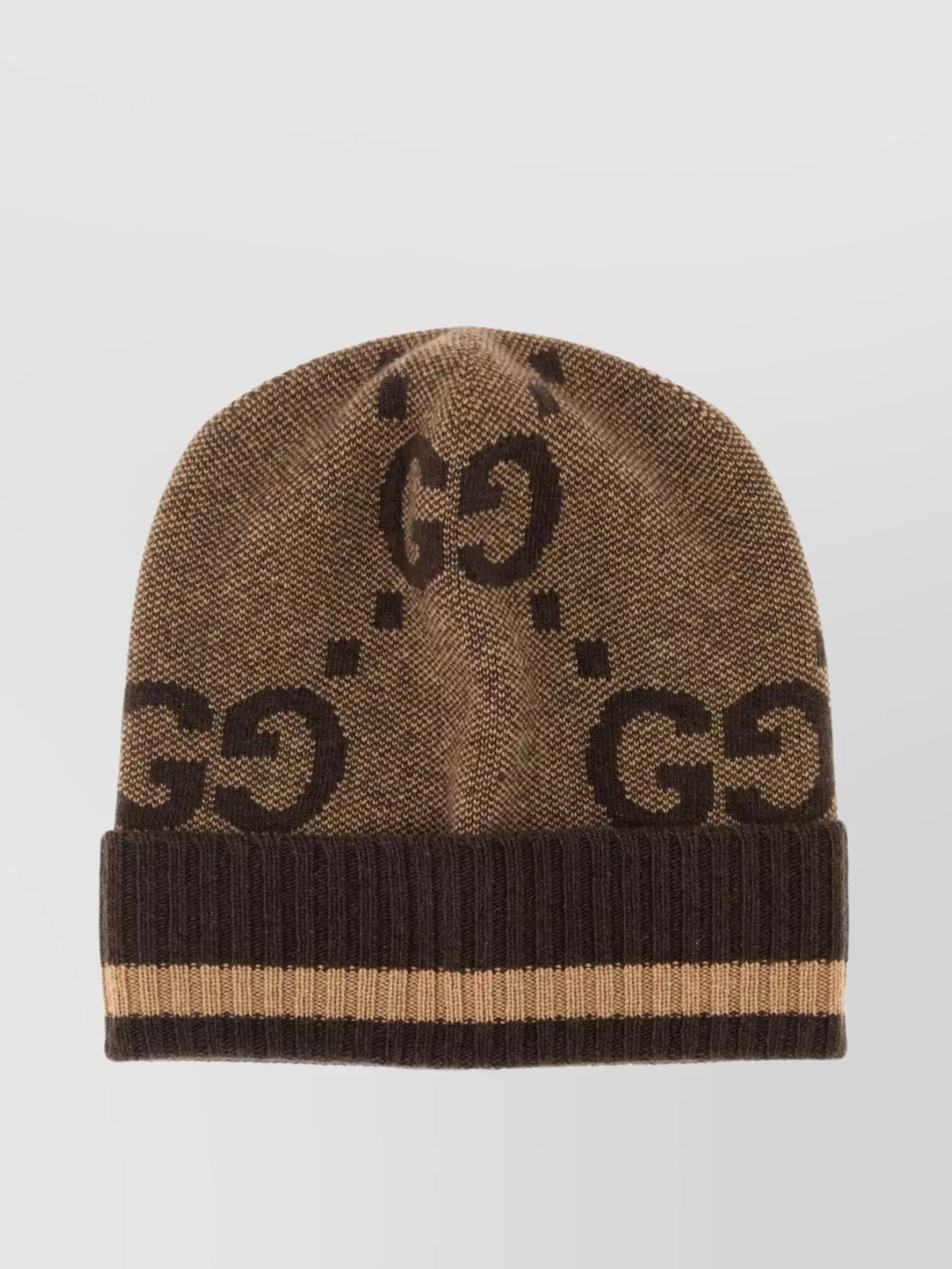 Shop Gucci Embroidered Cashmere Knit Beanie In Brown