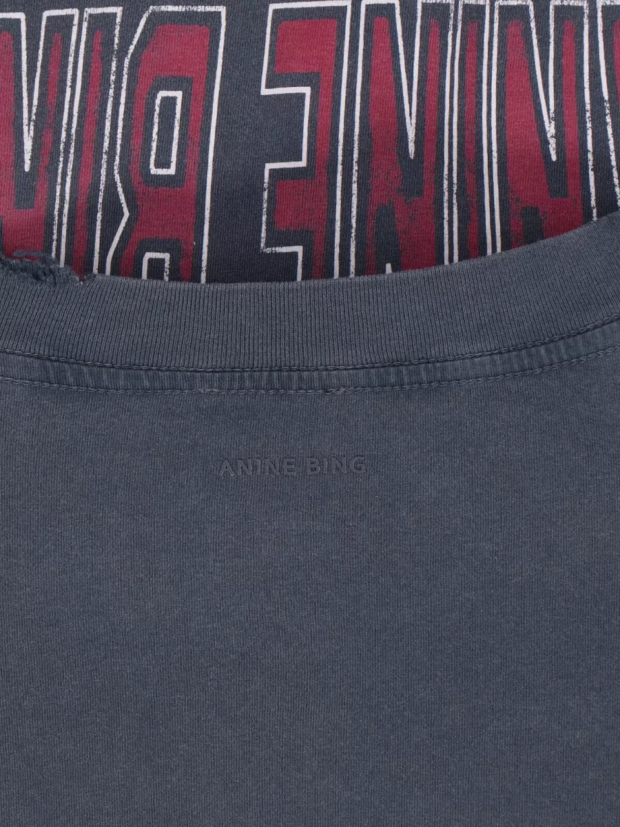 Anine Bing Graphic Cropped Crew Neck Short Sleeve Top