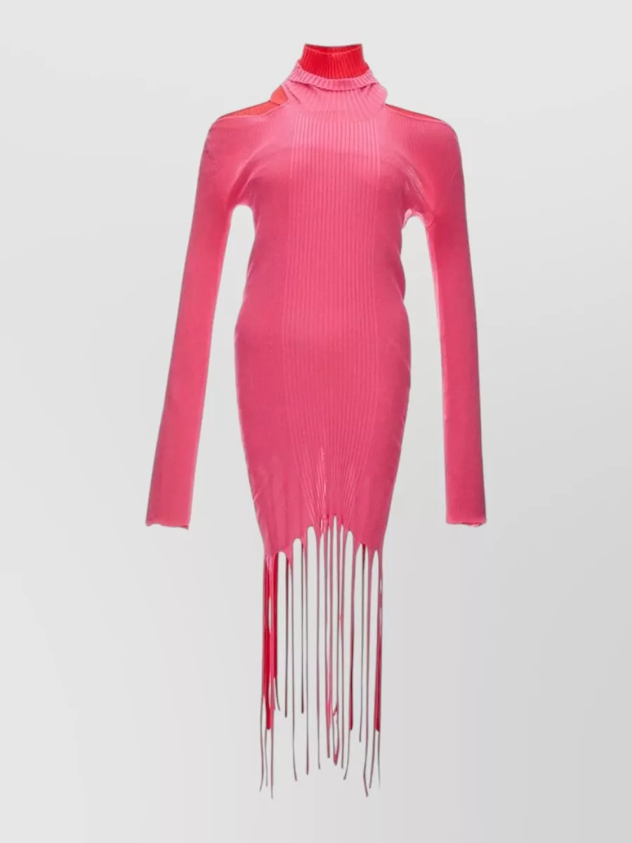 Bottega Veneta ribbed cutout cotton midi dress