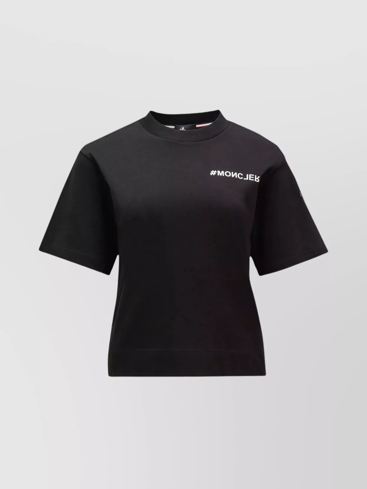 Shop Moncler Mesh Panel Cropped Turtleneck T-shirt In Black